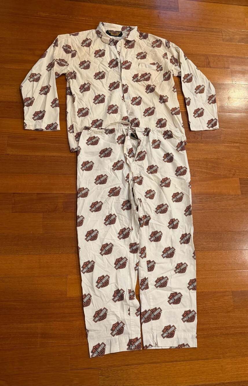Harley-Davidson Bar And Shield Pajama Set Size M White